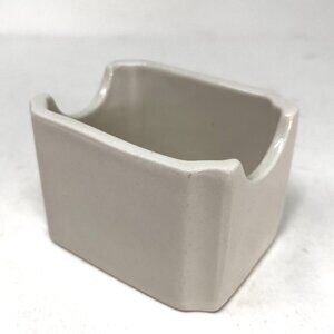Vintage HALL 716 USA Ceramic Sugar Packet, Tea Bag Holder White Restaurant Ware